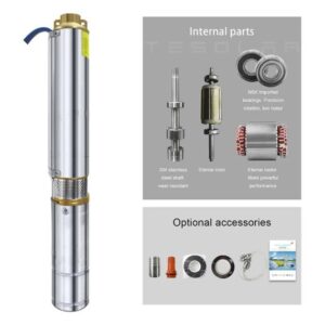 Pompe à eau solaire immergée - 1500 W - Volume Max 4.5m3/h - 6 Mois